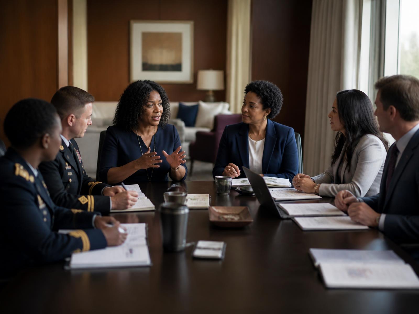 Executive working session around a conference table